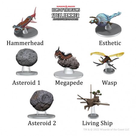 Figurine D&D Icons of the Realms Spelljammer Adventures in Space miniatures prépaintes Ship Scale - Asteroid Encounters