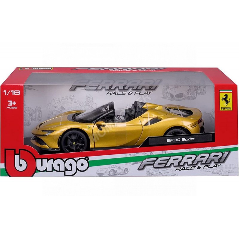 Miniature Burago FERRARI SF90 SPIDER OR chez 1001hobbies (Réf