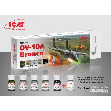  Set de peinture acrylique pour OV-10A Bronco et autres avions du Vietnam 6 12 ml