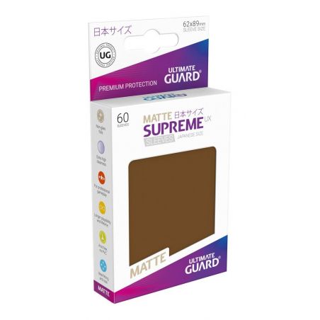  Ultimate Guard 60 pochettes Supreme UX Sleeves format japonais Marron Mat