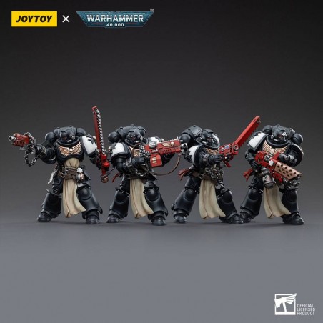 Figurine articulée Warhammer 40k pack 4 figurines 1/18 Black Templars Army Primaris Crusader Squad 12 cm