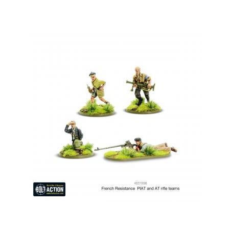 Extension et figurine pour jeux de figurines French Resistance PIAT & Anti-tank rifle teams