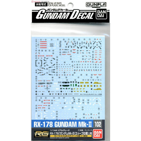 Gunpla GUNDAM - Gundam Decal 102 RG Gundam MK-II - Model Kit