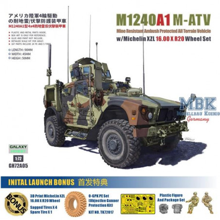Maquette M1240A1 M-ATV w/Michelin XZL 16.00 X R20 Wheel Set