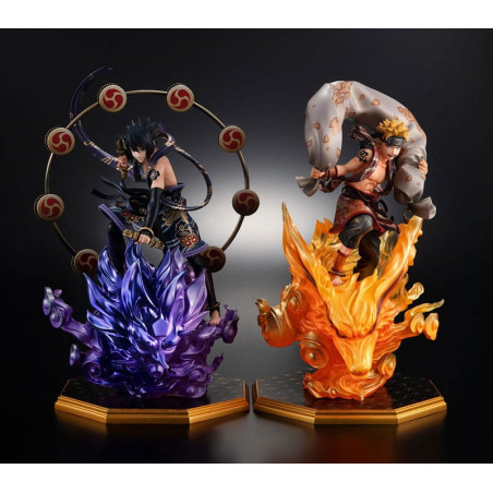 Figurine Naruto Shippuden statuettes PVC Precious G.E.M. Series Naruto Uzumaki Wind God & Sasuke Uchiha Thunder God 28 cm