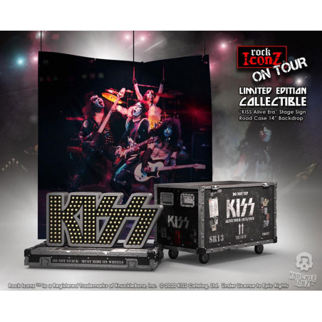 Figurine Kiss statuette Rock Ikonz On Tour caisse de tournée + décor de scène Alive! Tour