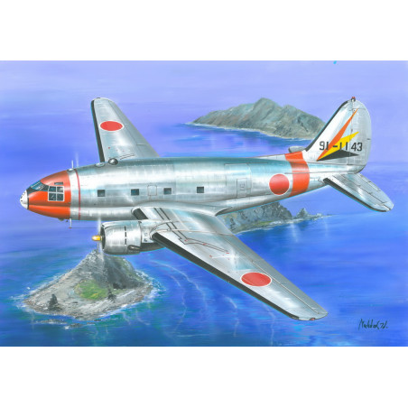 Maquette avion Curtiss C-46D Commando (JASDF) with resin parts (engines)