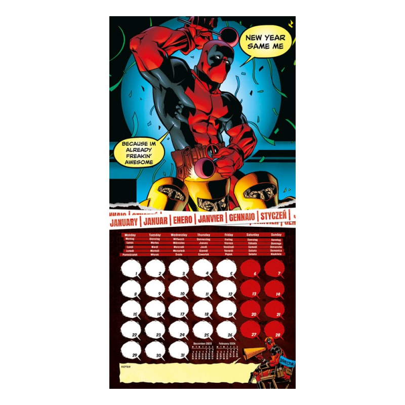 Marvel calendrier 2024 Deadpool
