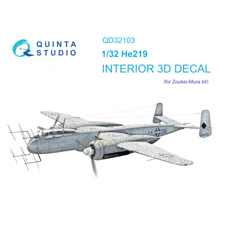  Heinkel He-219 3D-Printed & coloured Interior on decal paper (designed to be used with ZM SWS kits)