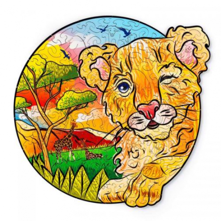 Puzzle en bois -Petit Lion - 112 pcs