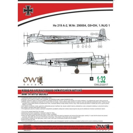  Décal Heinkel He 219A-2 G9+DH