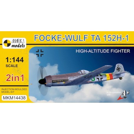 Maquette avion Focke-Wulf Ta 152H-1 'High-altitude Fighter'. Two injection-moulded kits are supplied in this box and each kit co