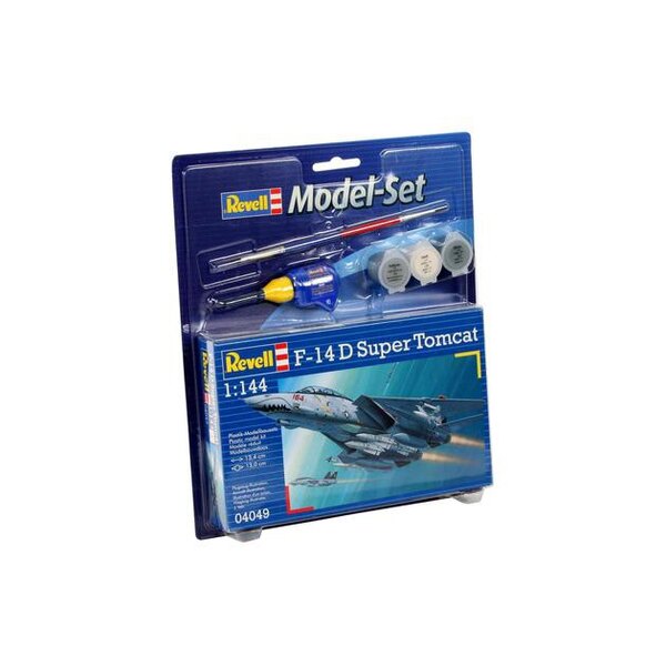 F14D Super Tomcat Model Set - coffret contenant la maquette, les peintures, pinceau et colle 