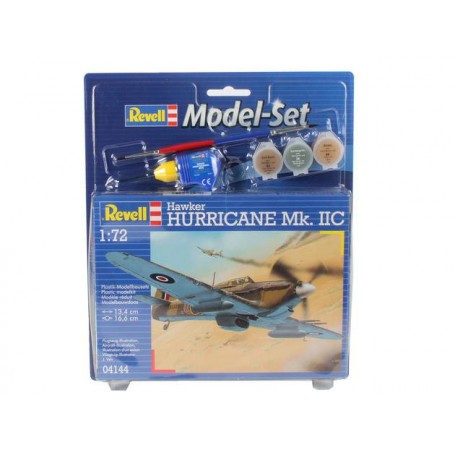 Maquette d'avion Hawker Hurricane Mk.II Set - coffret contenant la maquette, les peintures, pinceau et colle 