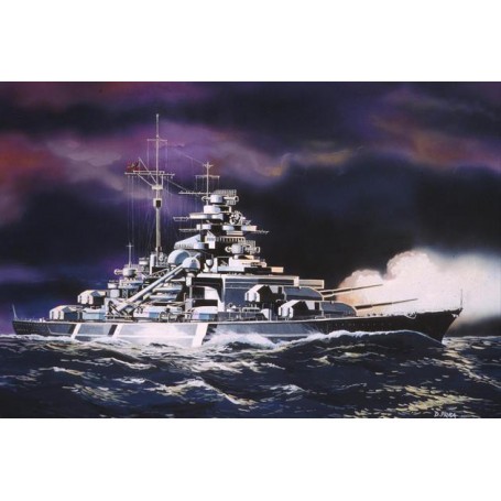 Maquette de bateau - sur la ligne de flottaison Bismarck 